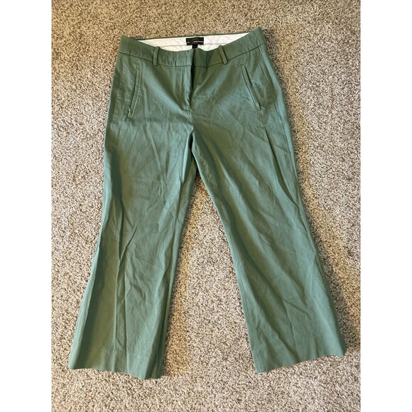 J.Crew Teddie Wide Leg Capris Size 8 Pale Green - Picture 1 of 10